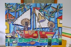 The Fishermen; Puerto Rico painting by One Kaas