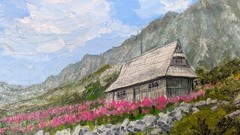 Framed Original Oil Painting Tatra Mountains Impasto Landscape Poland Wall Art