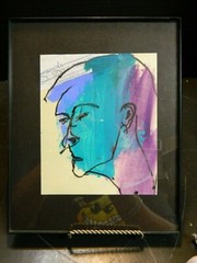 Stephen Perrone „Man In Szozda Gallery“ Acrylic Flow Pen On Paper 2011 Excellent