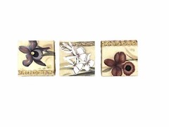 Botanical Floral Canvas Wall Art Set of 3 Flower Prints Farmhouse Floral 7 x7″