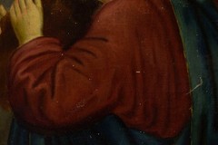 19th century – Old painting “Jesus Carrying the Cross”, oil, 13.8 x 13.6 in