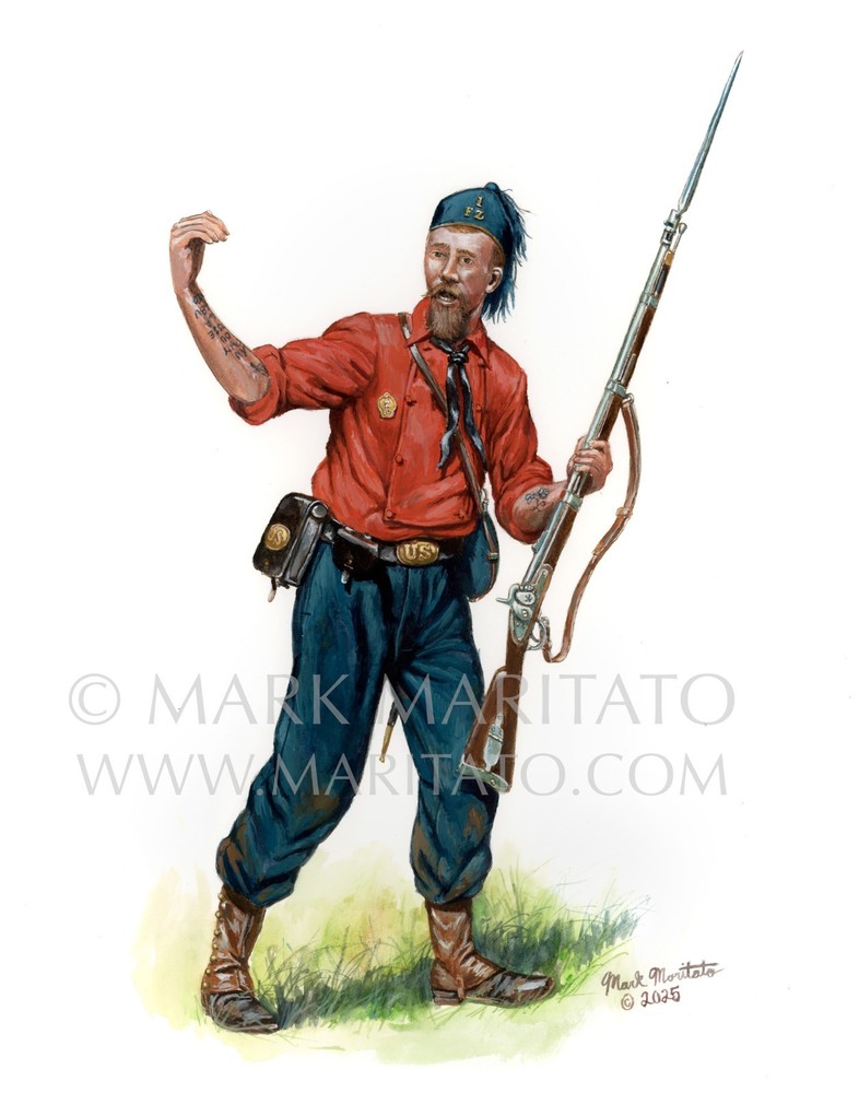 Mark Maritato Original Painting Art Civil War Soldier 11th NY Zouave Manassas