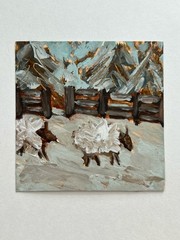 Sheep Painting English Countryside Landscape Pastoral Scene Rustic Country Art