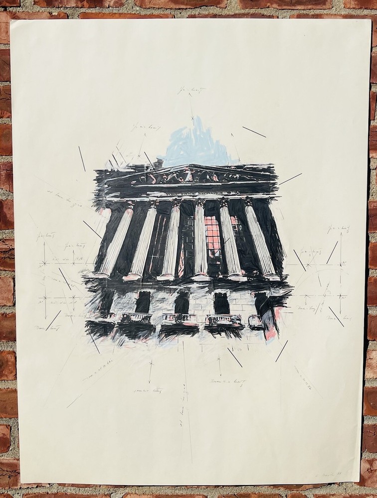Louisiana Artist Tulane Architect Teacher Grover Mouton Art. NY Stock Exchange