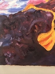 Original Oil Painting On Canvas Volcano In Hawaii 24″ x 18″ x 1/2″