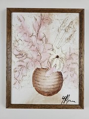 Vintage Original Illegibly Signed Impasto Painting 18.5×14.5 Framed Art MCM