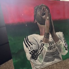 Original Soccer Acrylic Painting on Canvas, Signed, ‚El Gol Que Cambió La Histo…
