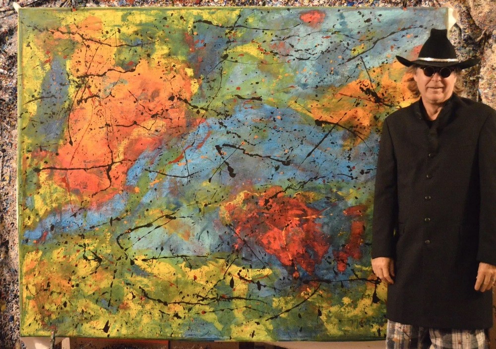 Pollock/Richter style￼ Professional Painting 81” X 62”(6ft 9in)Abstract Modern