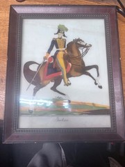 Antique 19thC Andrew Jackson Reverse Glass Painting – Rare Americana Folk Art