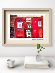 Three Brothers Winery Colorful Modern Art Watercolor 9×12 Painting On Linen