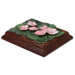 Donald Gotz „Pinks“ Small 7.5×6 Acrylic Pink Flower Leaves 3D Mixed Media Signed