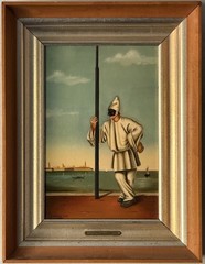 PIER LUIGI CESARINI VINTAGE ITALIAN MODERN FIGURATIVE LANDSCAPE OIL PAINTING 59