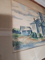 Original Watercolor KISHNER from Wisconsin 1939 Signed (Water Damage)
