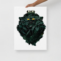Lion Portrait Canvas Wall Art, King Hebrew 1 Piece Canvas Print, 18″×24″