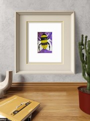 BumbleBee Original Abstract 5×7 Watercolor Paper Signed Contemporary Wall Art