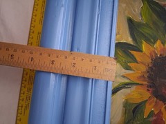 Sunflower flowers Oil &Acrylic Painting Vtg wood frame 18″x16″ shabby chic OOAK