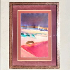 Jack Eggman Original Monoprint Mixed Media Arizona Desert Landscape Signed 43×57