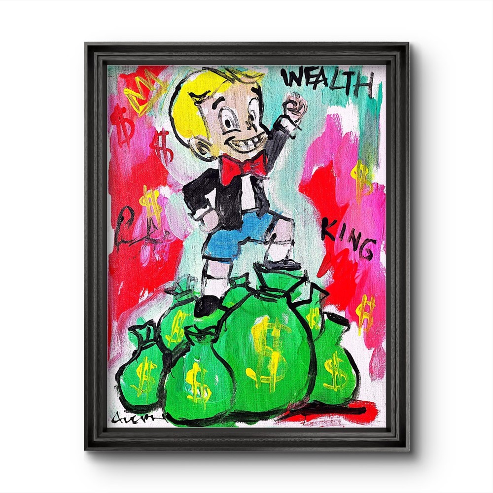 Aleph Original Art Richie Rich 14×11 Abstract Pop Art Wall Art Painting Canvas