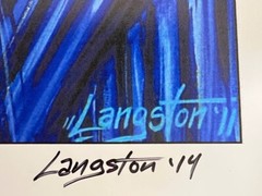 Laid Back at Dawn Surf Art by Bob Langston, Signed 18×24 Print 2014