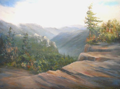 South Korea, Wolchulsan National Park, 9×12 oil painting by artist Celene Farris