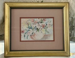Vintage Watercolor Matted And Framed “Summer Color” Artist Lula Desiree Platt