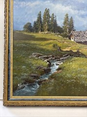 Wolfgang Heinz 20th Century German Realist Alpine Landscape Artist Oil Painting