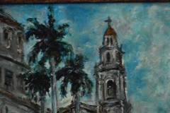 FRAMED SIGNED ORIGINAL OIL VIEW OLD COLONIAL TRINIDAD, CUBA ARTIST: HECTO VIDAL