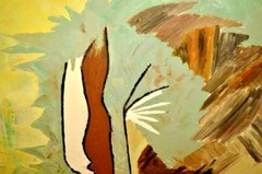 HENRI PENNEC C.1960 Original Vintage Signed Mid Century Modern Abstract Painting