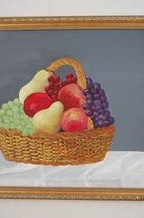 Vtg 1990’s Original Signed Carmen Girata Basket With Fruits Oil Painting 20X16