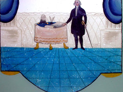 PRICE DROP New England Glass GEORGE WASHINGTON ‚Reverse Paint‘, 10″ x 8″