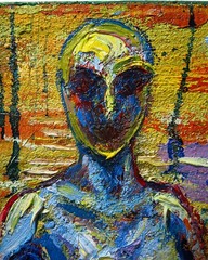 Original Oil Painting of Female Woman Robot Alien spiritual religious Modern ’26