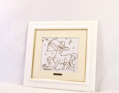 Kirk Reinert Zodiac Sagittarius Signed Print 10.2×9 Framed 19.6×18.5 w/ Box