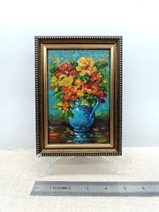 Framed Art Original Oil Painting Floral Oil Painting Bouquet Framed Artwork