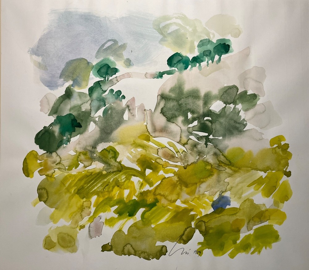 „Rapeseed Field, Italy“, Heinrich G. Noé, 1989, Watercolor, 50×46 cm