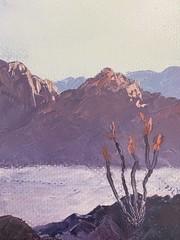 Martha Hurst Vintage California AZ Plein Air Desert Sunset Landscape Painting