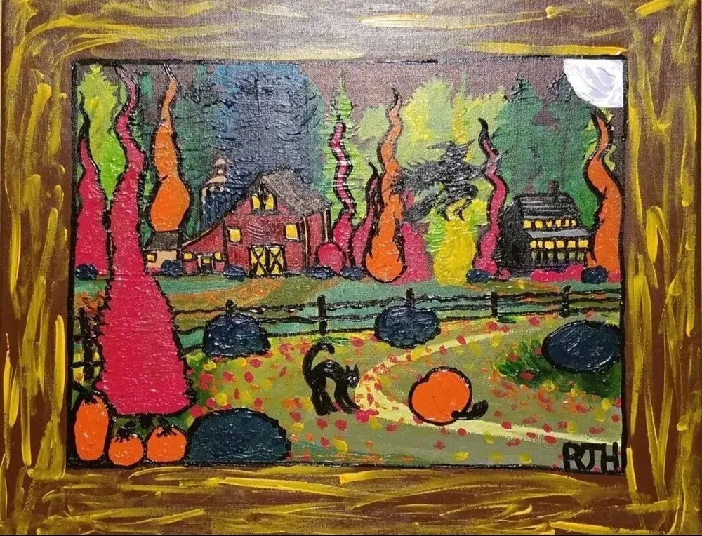 PJH STUDIOS – October Sky – Acrylic Painting On Canvas – 100% Original ⭐️