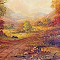 Paul Wesley Original Oil Painting Sunlit Valley Signed Framed Landscape 36×28