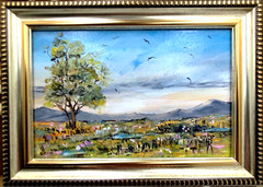 Original Oil Painting Landscape Small Framed Original Impasto 5×7 inch
