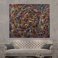 Jackson Pollock style￼￼ Canvas painting￼ 72” X 60”Abstract,Modern,XL, Landscape￼