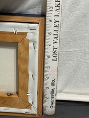 Vtg 11″ x 9″ H. HARGROVE oil painting WWI Airplane Tri-Plane AVIATION HANGER