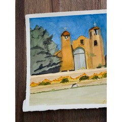 Santuario de Chimayo #2 Original Watercolor Painting 2021 11×15 Warren C Plauche