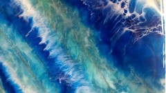Resin Art Painting – Original Ocean Art 11 x 14 Inch Cradled Wood