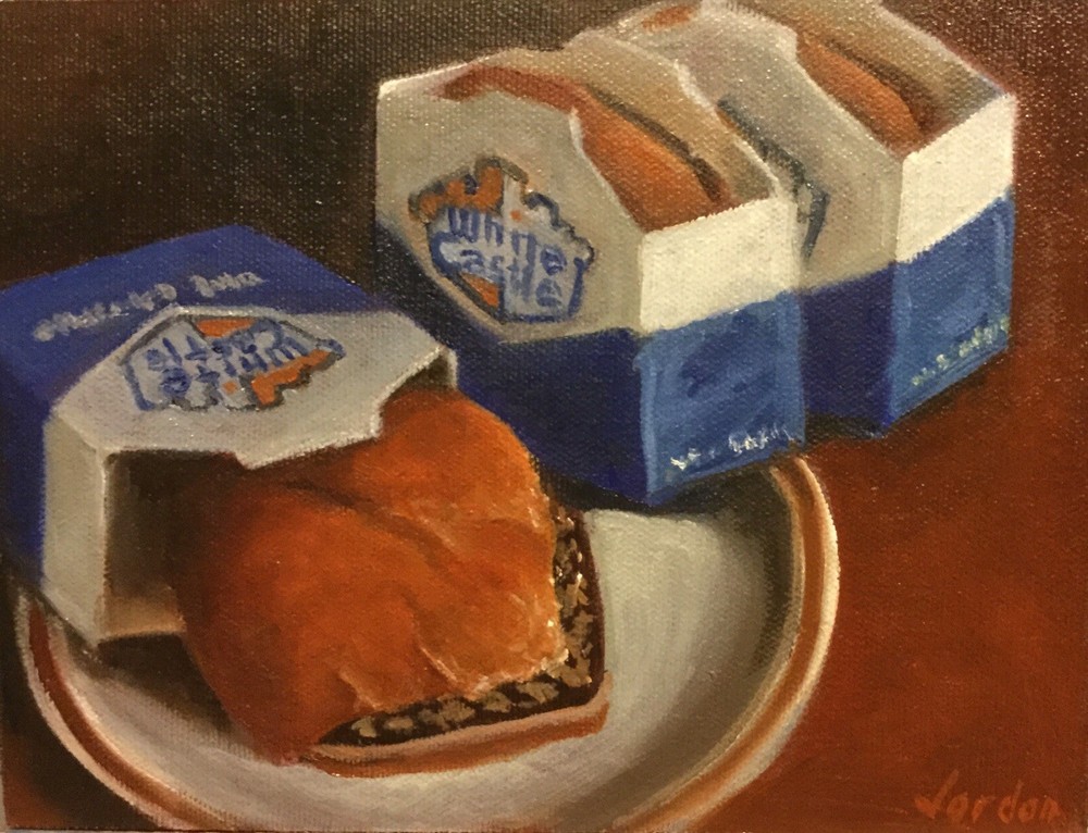 White Castles On Plate – Original Oil Painting
