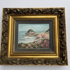 Oregon Beach Coast Painting Landscape American Listed Violet Parkhurst Vintage