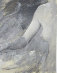 George Passantino oil painting illustration art monochrome nude portrait 12×16