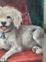 Alfred DECAEN Signed – Antique French Academic Oil 1897’s – Portrait Dog Poodle