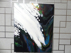 Original Acrylic Pour Painting „White OverFlow“ – Unique Wall Art for Home Decor