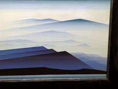 Eyvind Earle Untitled blue MTN Hand Signed Original Oil on Panel MAKE an OFFER