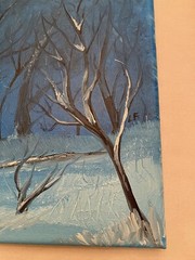 Hand Painted Winter Scene Art Decor Gift Wall Hanging