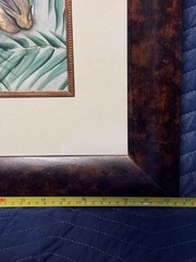 Original Chris Cruz „Baby Giraffe“ Framed Mixed Media Acrylic Watercolor Art